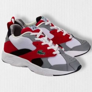 NEW Storm chunky sneakers Size M6- W 7-7.5 White/Red/Grey | Lacoste